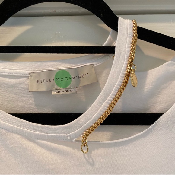 Stella McCartney Cut Out Tee w/ Gold Chain Trim - Picture 4 of 6